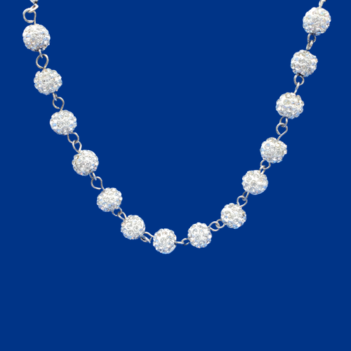 Crystal Necklace - Necklace - Bridal Gifts - handmade pave crystal rhinestone necklace, crystal clear