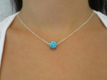 Load image into Gallery viewer, Crystal Necklace - Necklaces - Floating Necklace - floating crystal necklace, aquamarine blue
