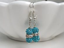 Load image into Gallery viewer, Crystal Earrings - Earrings - Crystal Drop Earrings - crystal drop earrings, aquamarine blue or custom color