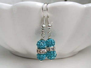 Crystal Earrings - Earrings - Crystal Drop Earrings - crystal drop earrings, aquamarine blue or custom color