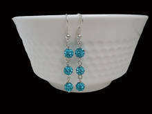 Load image into Gallery viewer, Drop Earrings - Dangle Earrings - Earrings - handmade pair of crystal drop earrings, aquamarine blue or custom color