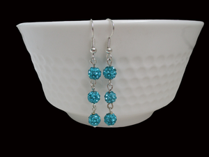 Drop Earrings - Dangle Earrings - Earrings - handmade pair of crystal drop earrings, aquamarine blue or custom color