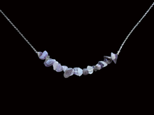 Load image into Gallery viewer, Amethyst Necklace - Bar Necklace - Necklaces, handmade amethyst chip bar necklace, shades of purple