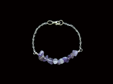 Load image into Gallery viewer, Amethyst Bracelet - Gift For Her - Bracelets, handmade amethyst chip bar bracelet, shades of purple