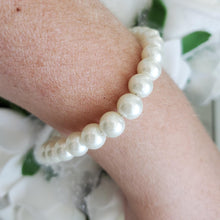 Load image into Gallery viewer, Handmade pearl bracelet, add a charm for a personal touch, white or custom color