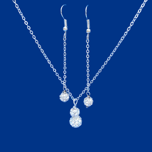 handmade crystal drop necklace accompanied by a pair of drop earrings - Necklace And Earring Set - Bridal Party Gifts