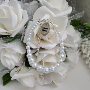 Handmade big sister pearl charm bracelet, white or custom color - Big Sister Bracelet - Sister Gift - Big Sister Gift Ideas