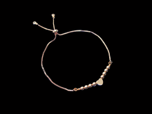 Load image into Gallery viewer, 18K Bracelet - Hematite Bracelet - Gift For Her, handmade 18k rose gold hematite adjustable monogram bracelet