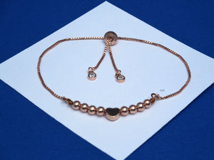 18K Bracelet - Hematite Bracelet - Gift For Her, Monogram 18K Hematite Rose Gold Bar Bracelet