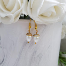 Load image into Gallery viewer, Handmade cubic zirconia drop earrings - white or custom color - Cubic Zirconia Earrings - Drop Earrings - Earrings