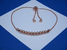 Load image into Gallery viewer, Handmade natural rose gold hematite 18k adjustable bar bracelet - 18K Bracelet - Hematite Bracelet - Adjustable Bracelet