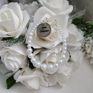 Handmade bridesmaid pearl charm bracelet - white or custom color - Bridesmaid Gift Ideas - Bridesmaid Bracelet