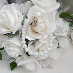 Handmade flower girl charm bracelet, white or custom color - Flower Girl Gift - Flower Girl Proposal Gift