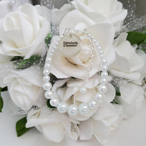 Handmade flower girl charm bracelet, white or custom color - Flower Girl Gift - Flower Girl Proposal Gift