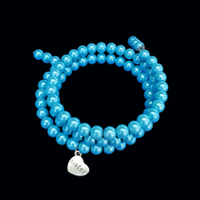 Load image into Gallery viewer, Sister Pearl Multi-Layer Expandable Wrap Bracelet, aquamarine blue or custom color