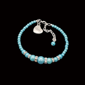 sister  handmade pearl and crystal charm bracelet
