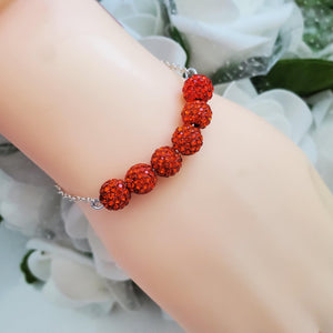 Handmade pave crystal rhinestone bar bracelet - hyacinth or custom color - Crystal Bracelet - Rhinestone Bracelet - Bar Bracelet