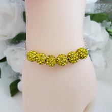Load image into Gallery viewer, Handmade pave crystal rhinestone bar bracelet - citrine or custom color - Crystal Bracelet - Rhinestone Bracelet - Bar Bracelet