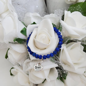 Handmade gran pave crystal rhinestone charm bracelet - capri blue or custom color - Granny Gift - Granny Present - Gifts For Your Granny