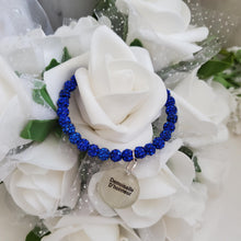 Load image into Gallery viewer, Handmade bridesmaid pave crystal rhinestone charm bracelet - capri blue or custom color - Bridesmaid Jewelry - Bridesmaid Gift Ideas
