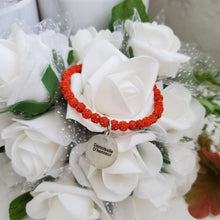 Load image into Gallery viewer, Handmade bridesmaid pave crystal rhinestone charm bracelet - hyacinth or custom color - Bridesmaid Jewelry - Bridesmaid Gift Ideas