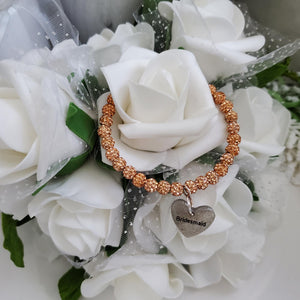 Handmade bridesmaid pave crystal rhinestone charm bracelet - champagne or custom color - Maid of Honor Bracelet - Bridal Gifts - Bridal Bracelet