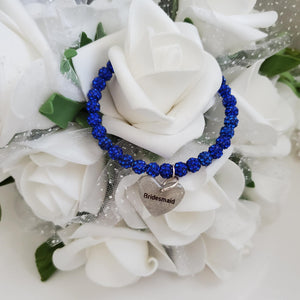 Handmade bridesmaid crystal rhinestone charm bracelet, capri blue or custom color -Bridal Gift Ideas - Bride Jewelry - Bride Gift