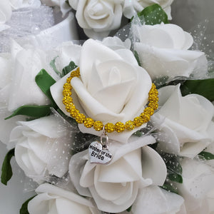 Handmade Mother of the Bride pave crystal rhinestone charm bracelet - citrine (yellow) or custom color - Mother of the Bride Bracelet-Bridal Bracelet-Bracelet