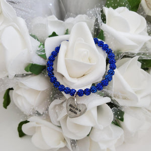 Handmade Mother of the Groom pave crystal rhinestone charm bracelet - capri blue or custom color - Mother of the Groom Bracelet-Bridal Bracelets-Bracelet