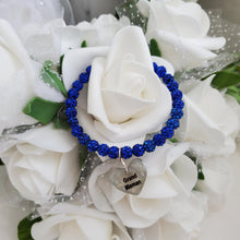 Load image into Gallery viewer, Handmade grand mother pave crystal rhinestone charm bracelet - capri blue or custom color - Grand Mother Gift - Gifts To Get Your Grandmother
