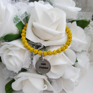 Handmade Maid of Honor pave crystal rhinestone charm bracelet - citrine or custom color - Maid of Honor Bracelet - Bridal Gifts - Bridal Bracelet