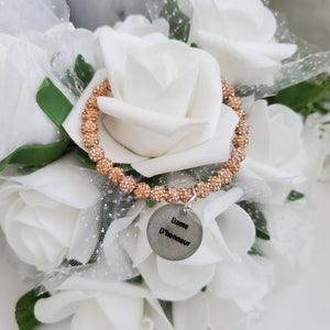 Handmade bridesmaid pave crystal rhinestone charm bracelet - champagne or custom color - Bridesmaid Jewelry - Bridesmaid Gift Ideas