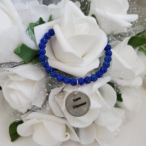 Handmade Maid of Honor pave crystal rhinestone charm bracelet - capri blue or custom color - Maid of Honor Bracelet - Bridal Gifts - Bridal Bracelet
