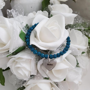 Handmade Mother Pave Crystal Rhinestone Charm Bracelet - blue zircon or custom color - Special Mother Bracelet - Mother Bracelet - Mother Gift