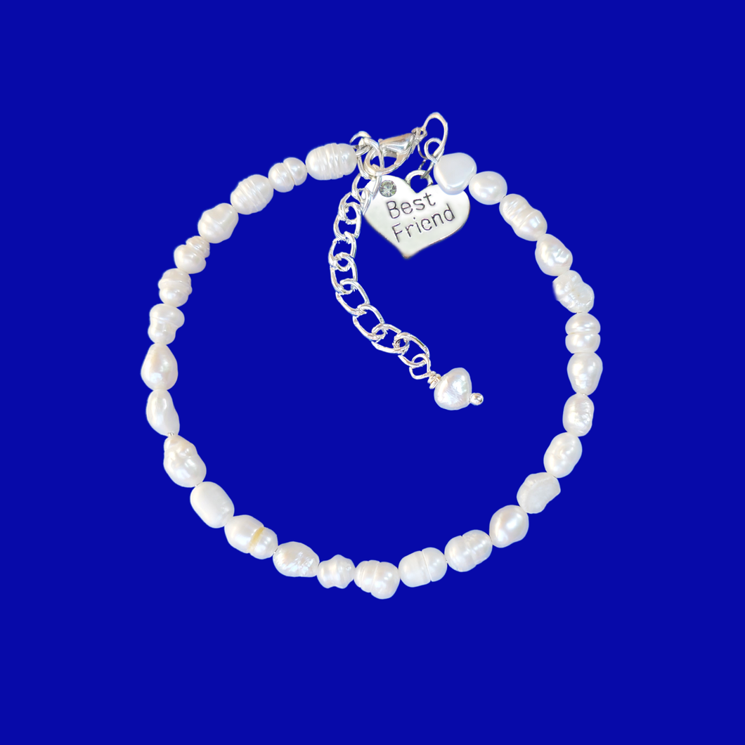 Gift Ideas For Friends - Best Friend Gift - Bracelets, best friend handmade fresh water pearl charm bracelet