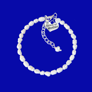 special mother handmade fresh water pearl charm bracelet