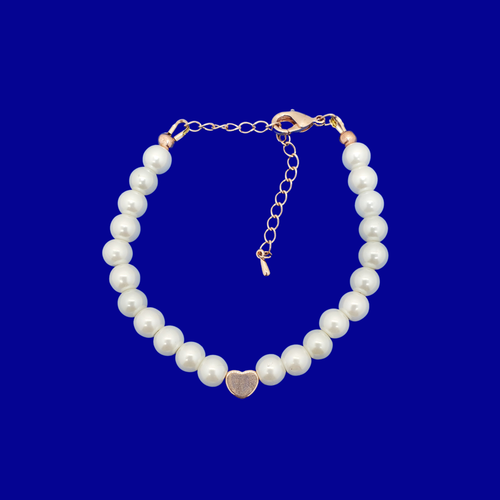 Monogram Rose Gold Pearl Charm Bracelet