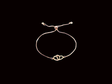 Load image into Gallery viewer, Double Heart Bracelet - 18k Bracelet - Heart Bracelet - Handmade double heart 18k rose gold charm bracelet.