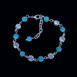 18k Bracelet - Crystal Bracelet - Bracelets, 18k crystal bracelet, aquamarine blue or custom color