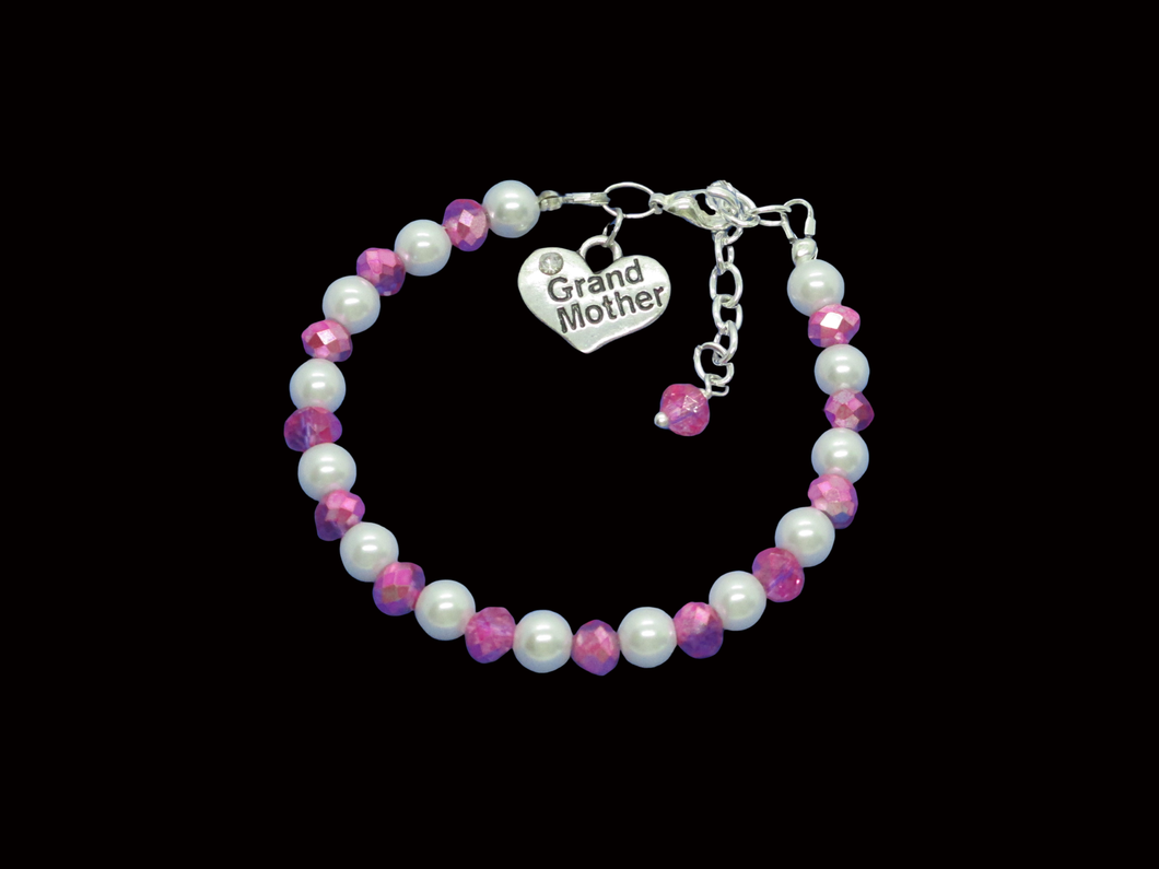 Grand Mother Gift - Christmas Presents For Grandmother - grand mother handmade pearl and crystal bracelet