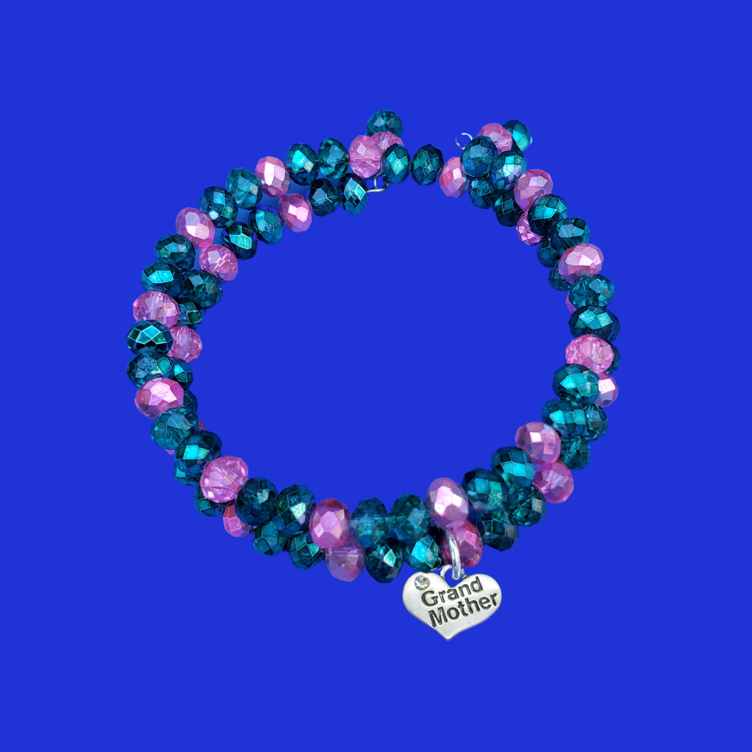 Grand Mother Gift - Gift Ideas For Grandmother - grand mother handmade crystal expandable, multi-layer, wrap charm bracelet