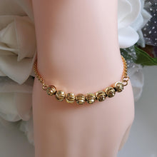 Load image into Gallery viewer, Handmade 18k gold bar adjustable bracelet with 14k beads - 18K Bracelet - Adjustable Bracelets - Bracelets