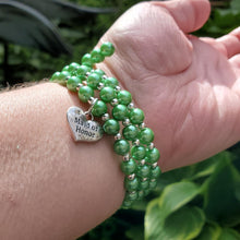 Load image into Gallery viewer, Handmade Maid of honor silver accented pearl expandable, multi-layer, wrap charm bracelet - green or custom color - Maid of Honor Pearl Charm Bracelet - Bridal Gifts
