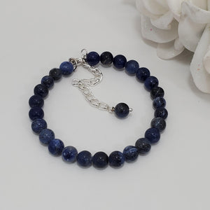 Handmade natural gemstone bracelet - blue vein (shades of blue) or custom color - Gemstone Bracelets - Bracelets - Gift For Her
