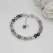 Load image into Gallery viewer, Handmade natural gemstone bracelet - ghost crystals (shades of grey) or custom color - Gemstone Bracelets - Bracelets - Gift For Her