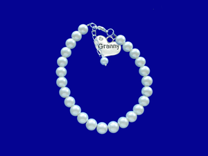 Granny Present - Granny Gift - New Granny Gifts - granny pearl charm bracelet, white or custom color