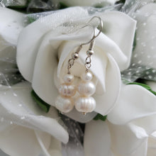 Load image into Gallery viewer, Handmade fresh water pearl drop earrings - Bracelet Sets - Pearl Set - Fresh Water Pearl Jewelry Set