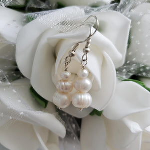 Handmade fresh water pearl dangle drop earrings - Jewelry Sets - Fresh Water Pearl Set - Bridal Sets