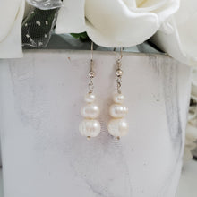 Load image into Gallery viewer, Handmade fresh water pearl drop earrings - Bracelet Sets - Pearl Set - Fresh Water Pearl Jewelry Set