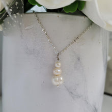Load image into Gallery viewer, Handmade fresh water pearl drop necklace accompanied by a pair of dangle stud earrings - Necklace And Earring Set - Bride And Bridesmaid Gifts